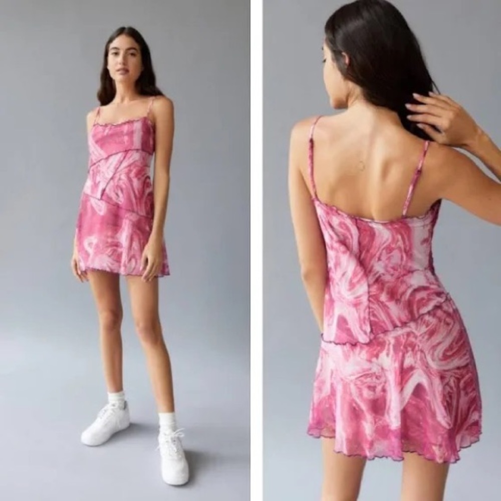 Urban Outfitters Moxie Mesh Mini Slip Dress